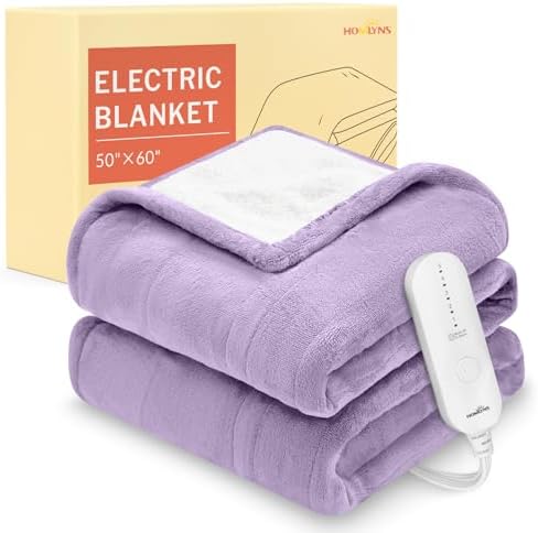 HOMLYNS LuxeHeat Heated Blanket with 5 Heat Settings