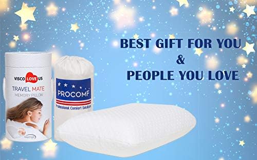 ProComf Travel and Camping Memory Foam Pillow for All Ages