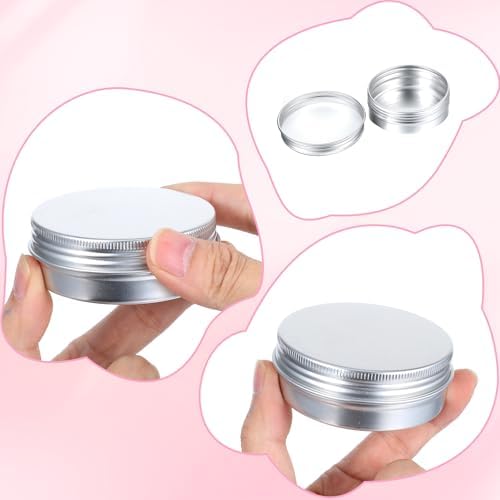 48 Pcs Aluminum Round Cans with Screw Top Lids