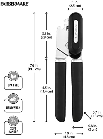 Farberware Pro Soft Knob Can Opener and Bottle Opener Black