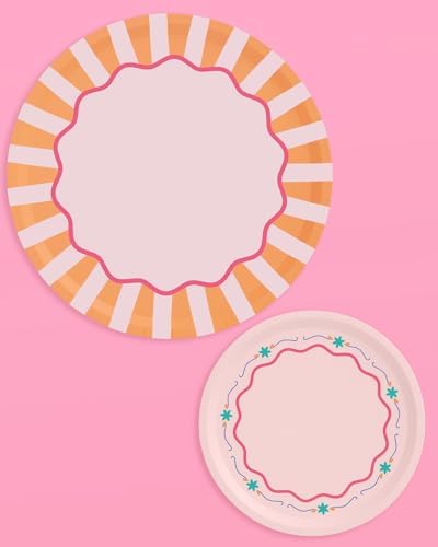 XO Fetti Italian Summer Paper Plates 32pk Mix Sizes