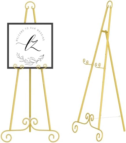 46 Inch H Metal Round Tube Scroll Display Easel