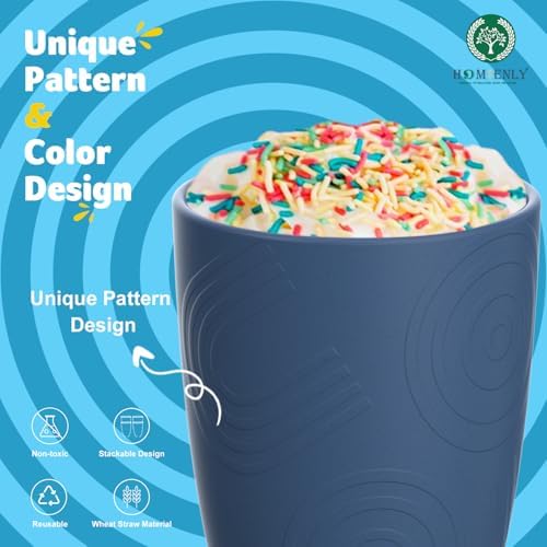 Homienly Wheat Straw Cups 8 PCS Reusable Drinking Glasses
