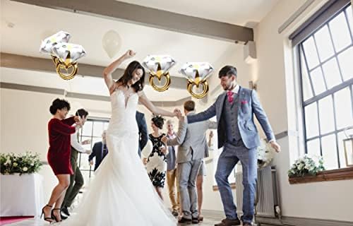 2pcs Diamond Ring Aluminum Balloons for Wedding Parties