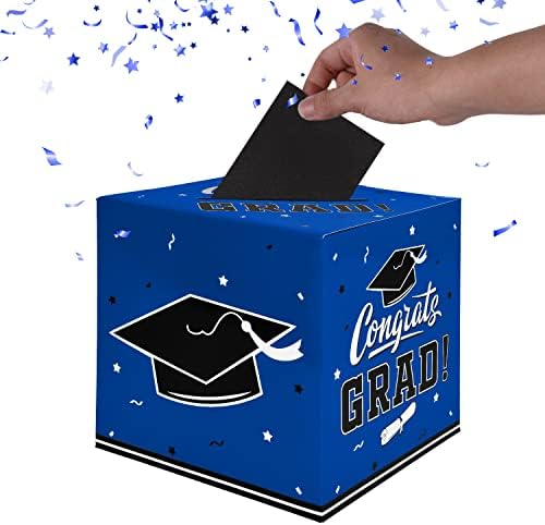 Gatherfun Graduation Decorations Card Box Blue