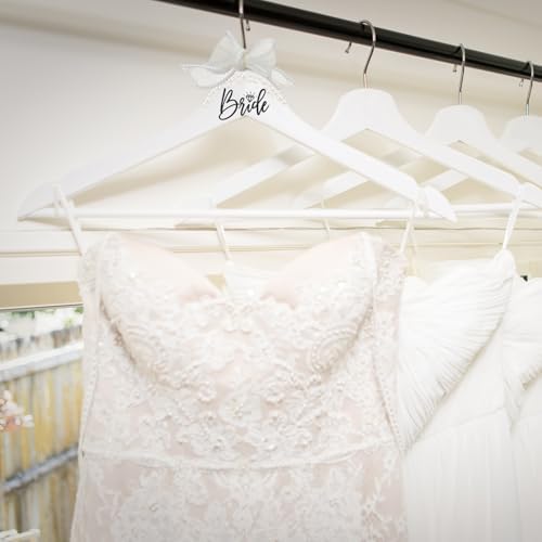 Yuntau Bride Wedding Dress Hanger with Pearl Ribbon Bow