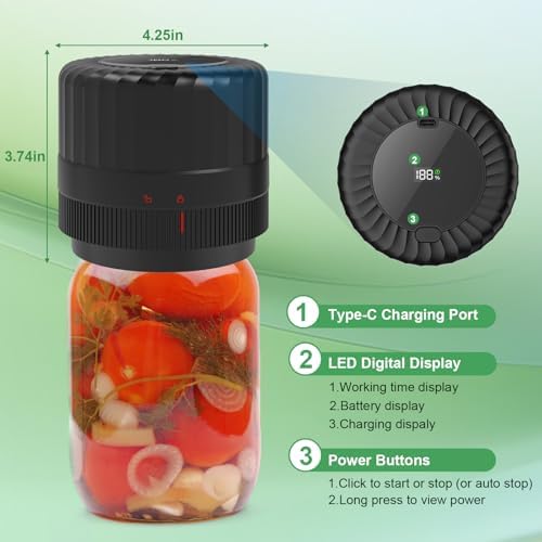 SelePow VP06 Electric Mason Jar Vacuum Sealer Black