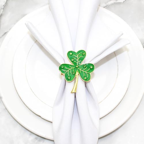 6Pcs Shamrock Napkin Rings for Table Decor