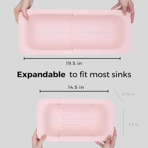 Collapsible Multi-Purpose Colander - Pink 145-195 in