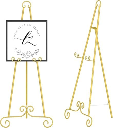46 Inch H Metal Round Tube Scroll Display Easel