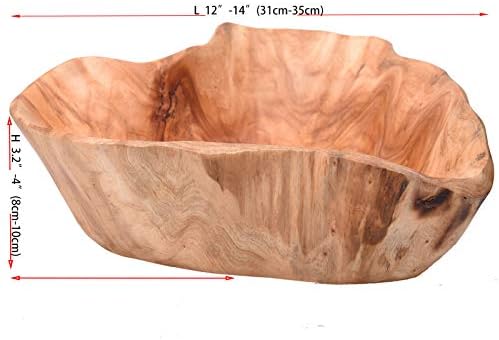 Handmade Natural Root Wood Bowl 12-14 Inches Unique