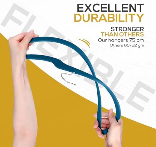 TechZoo Premium Velvet Hangers 50 Pack Blue