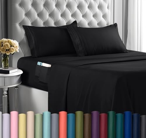 Utopia Bedding Queen Sheet Set - 4 Piece Microfiber Deep Pocket