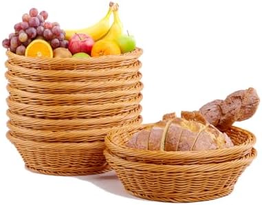 98x3 Inch Woven Bread Baskets 10 Pack