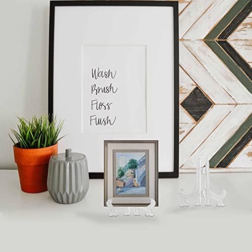 Zorfeter 25Pcs Clear Plastic Easels for Displays