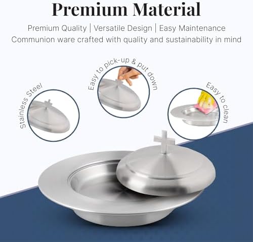 Mayur Exports Communion Tray Set with Cover and Bread Plate
