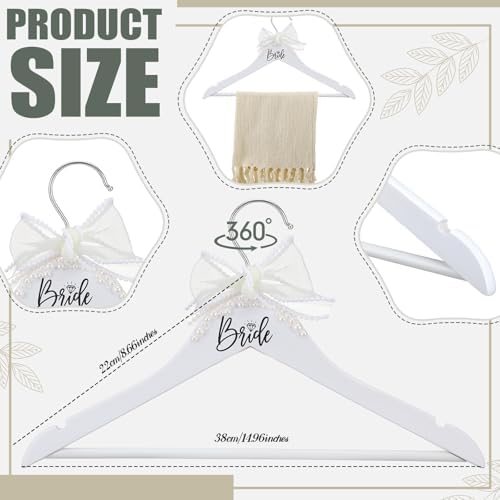 Yuntau Bride Wedding Dress Hanger with Pearl Ribbon Bow