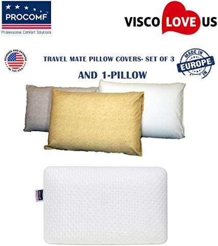 ProComf Travel and Camping Memory Foam Pillow for All Ages