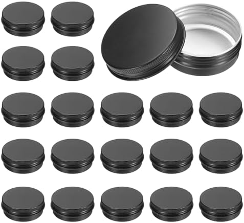 Uxcell 1 Oz Aluminum Tin Cans 20 Pcs Black Travel Size