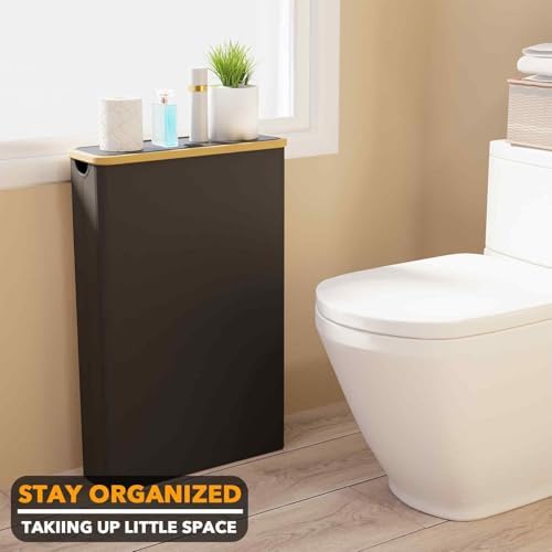 SpaceAid Extra Large Toilet Paper Storage with Lid Black