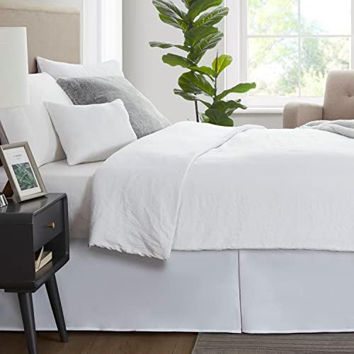 Nestl White Bed Skirt Queen Size 14 Inch Drop