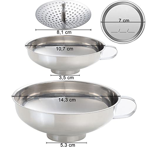 Kalave Canning Funnel Set with Strainer 3 Pack