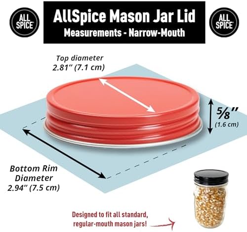 AllSpice 12-Pack Narrow Mouth Aluminum Mason Jar Lids