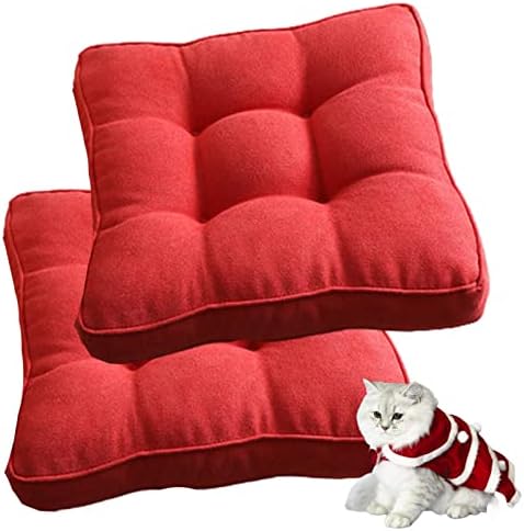 Velvet Seat Cushion with Ties Set of 2
