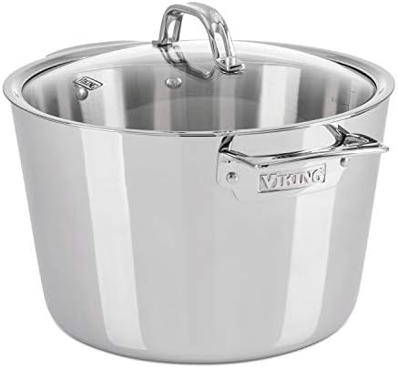 Viking 3-Ply Stock Pot 8 Qt with Glass Lid