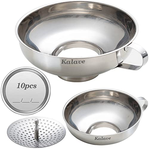 Kalave Canning Funnel Set with Strainer 3 Pack