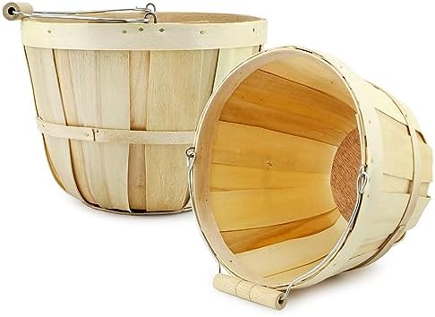 Cornucopia Brands Round Wooden Baskets 2-Pack Natural