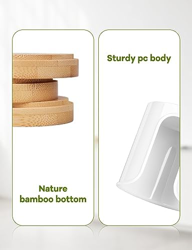 Bathroom Cup Holder Dispenser - PC and Bamboo White Pack of 1