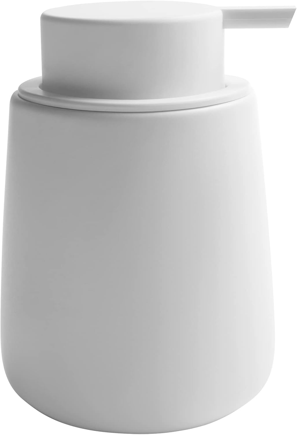 Ceramic Soap Dispenser with Easy to Press Pump 12 oz White