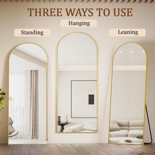 Koonmi 65x24 Arched Gold Full Length Mirror