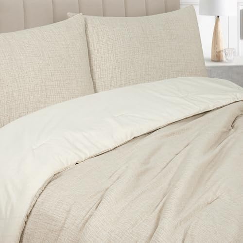 ROYALE LINENS Natural Duvet Cover Full Queen 3 Piece Set