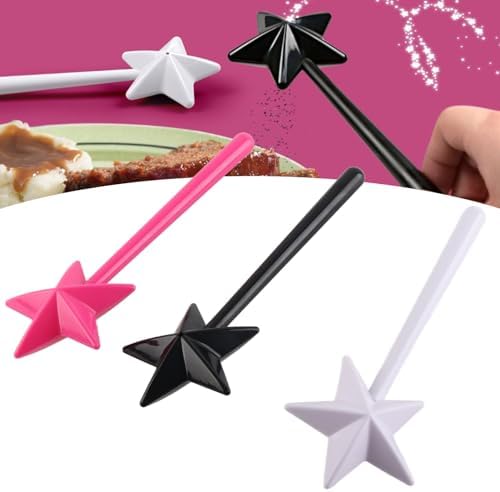 3 Piece Wand Salt and Pepper Shaker Set Black and White