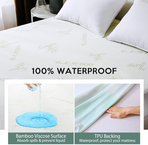 MUXHOMO Premium Waterproof Queen Mattress Protector