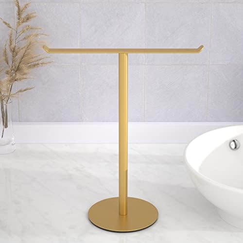 Gold Hand Towel Stand T-Shape Holder for Bathroom and Kitchen