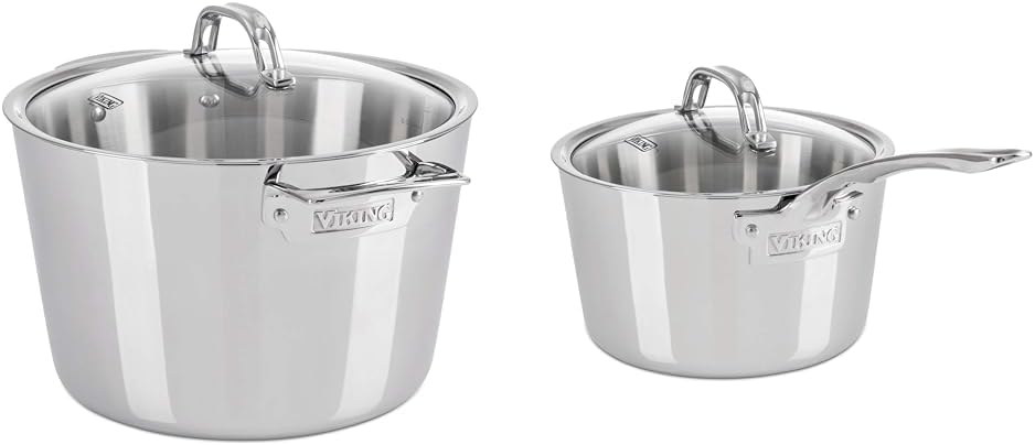 Viking 3-Ply Stock Pot 8 Qt with Glass Lid