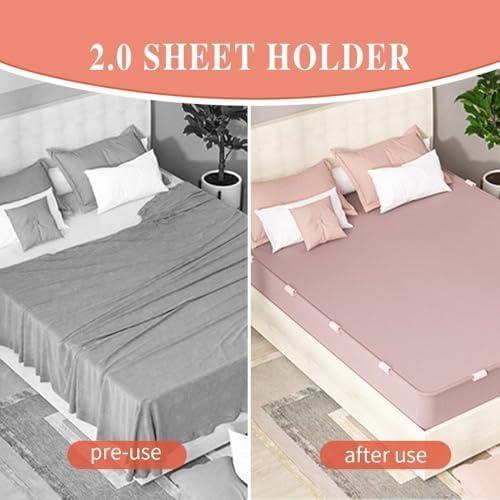 12 PCS Pink Bed Sheet Grippers Duvet Clips