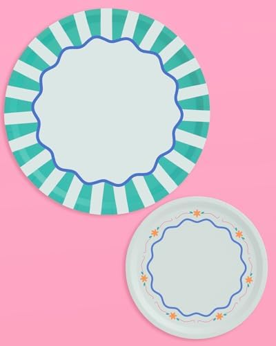 XO Fetti Italian Summer Paper Plates 32pk Mix Sizes