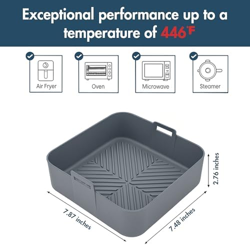 2-Piece Reusable Silicone Air Fryer Liners for Cosori