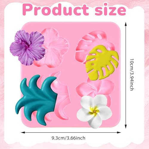 2 Pieces Tropical Flowers Leaves Silicone Mold for DIY Crafts