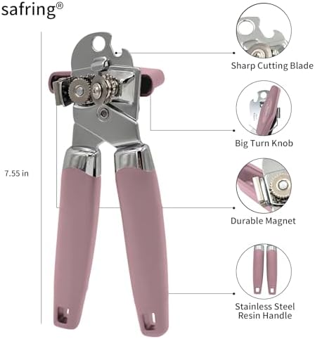 Safring Magnetic Can Opener with Bottle Opener Pink