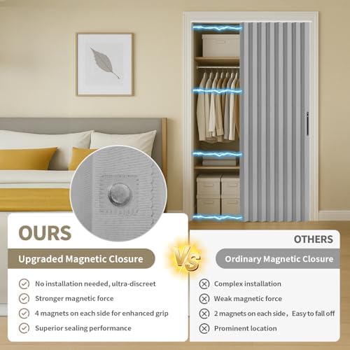 Rinhartex Blackout Accordion Curtain with Track