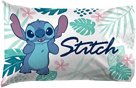 Jay Franco Disney Lilo Stitch Misty Palm Pillowcase - Double Sided Kids Bedding