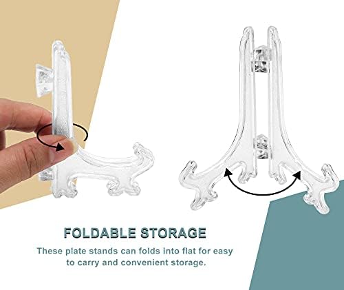 Zorfeter 25Pcs Clear Plastic Easels for Displays