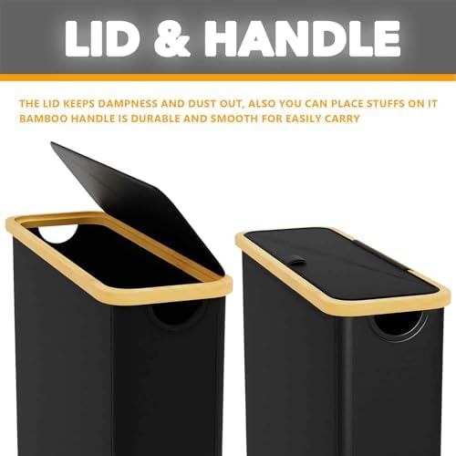 SpaceAid Extra Large Toilet Paper Storage with Lid Black