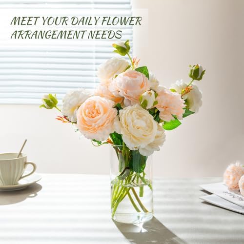 12pcs Clear Glass Cylinder Vases for Centerpieces