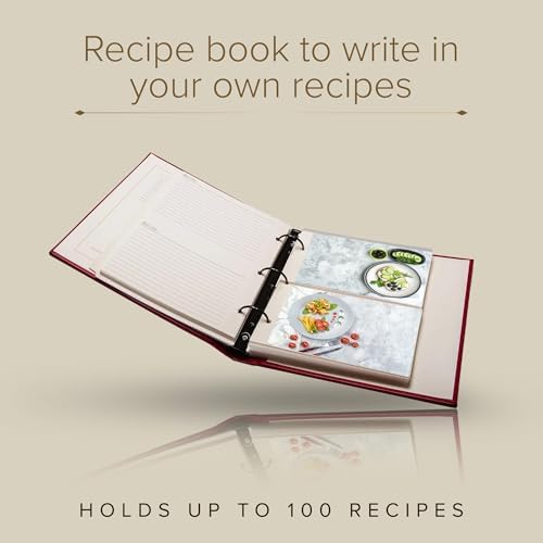 Gallery Leather Recipe Book - 3 Ring Binder with Plastic Sleeves